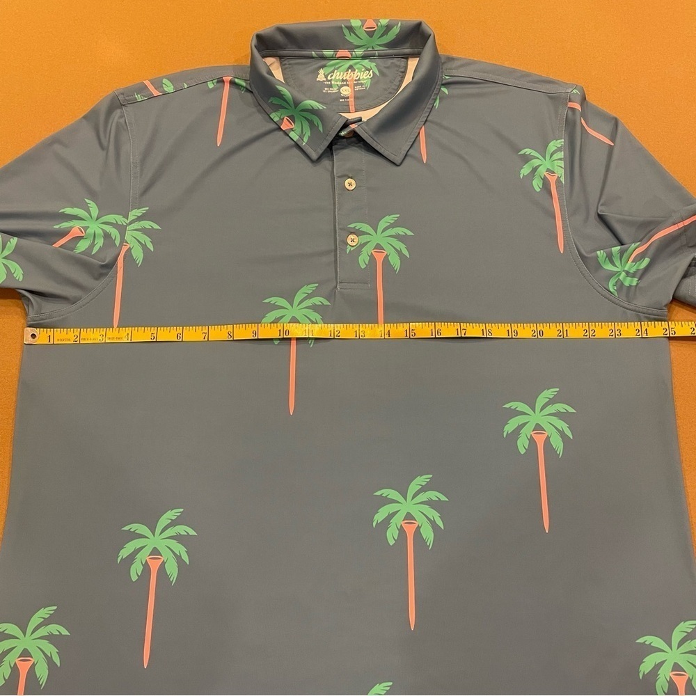 Chubbies Performance Palm Tree Golf Tee Polo Size XXL - Picture 8 of 11